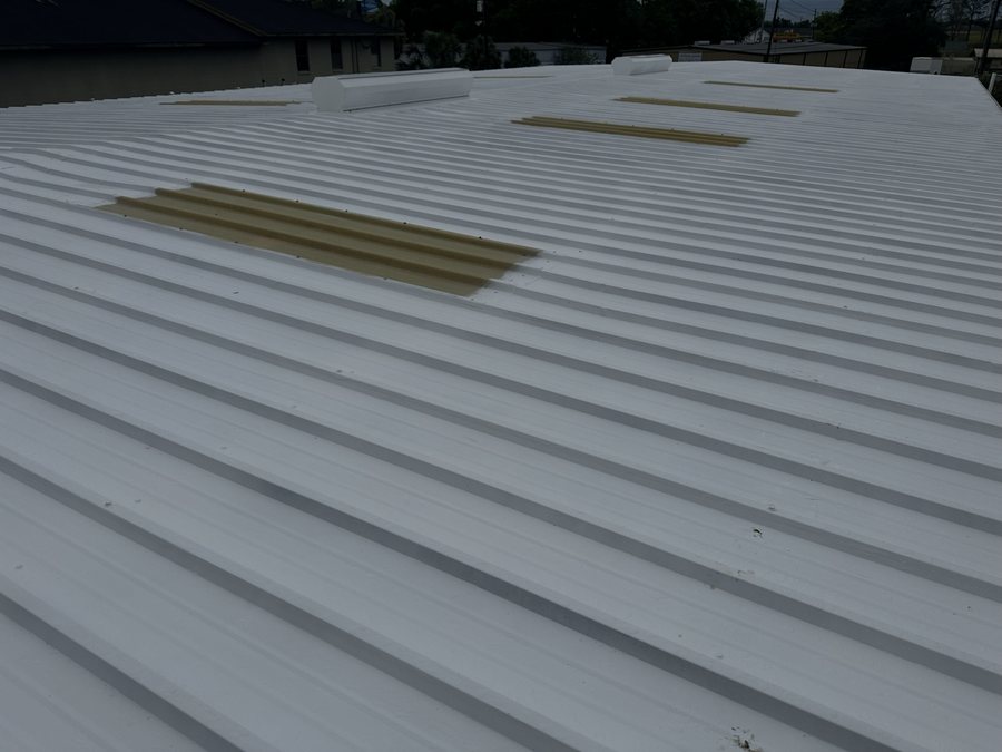 Liquid applied coating project photo - liquid applied coating finished roof panels