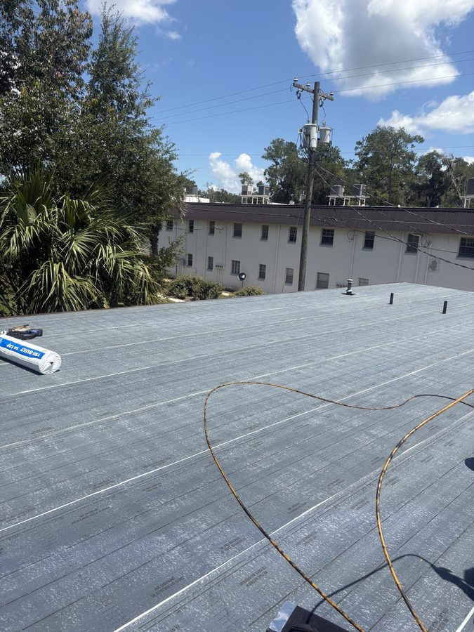 Low slope and TPO roofing project photo - low slope roof overview
