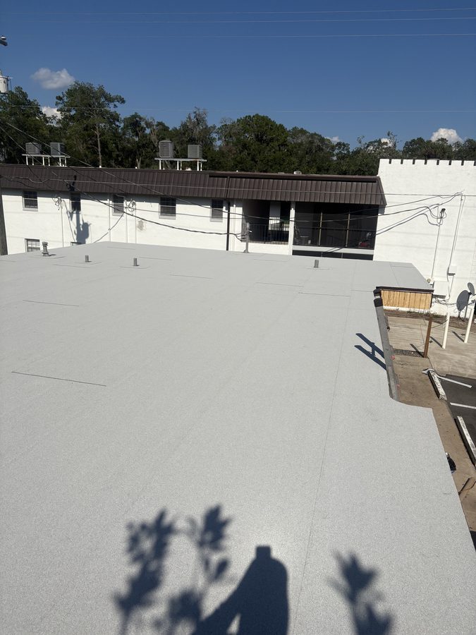 Low slope and TPO roofing project photo - low slope finished roof detail
