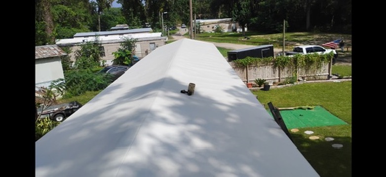 White EPDM membrane roof on a low-slope roof