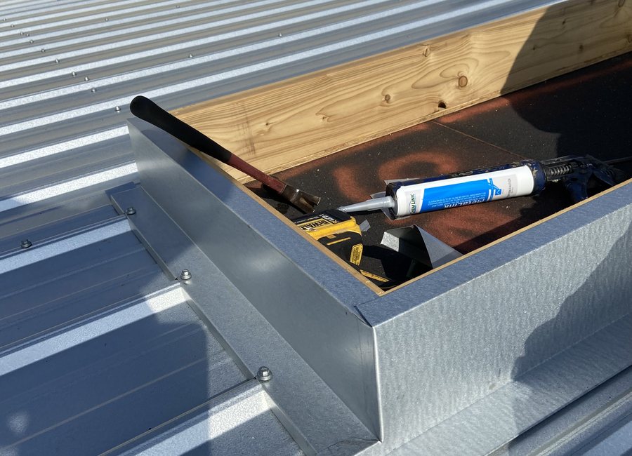 Metal roof detail from a Layfield Roofing and Construction project