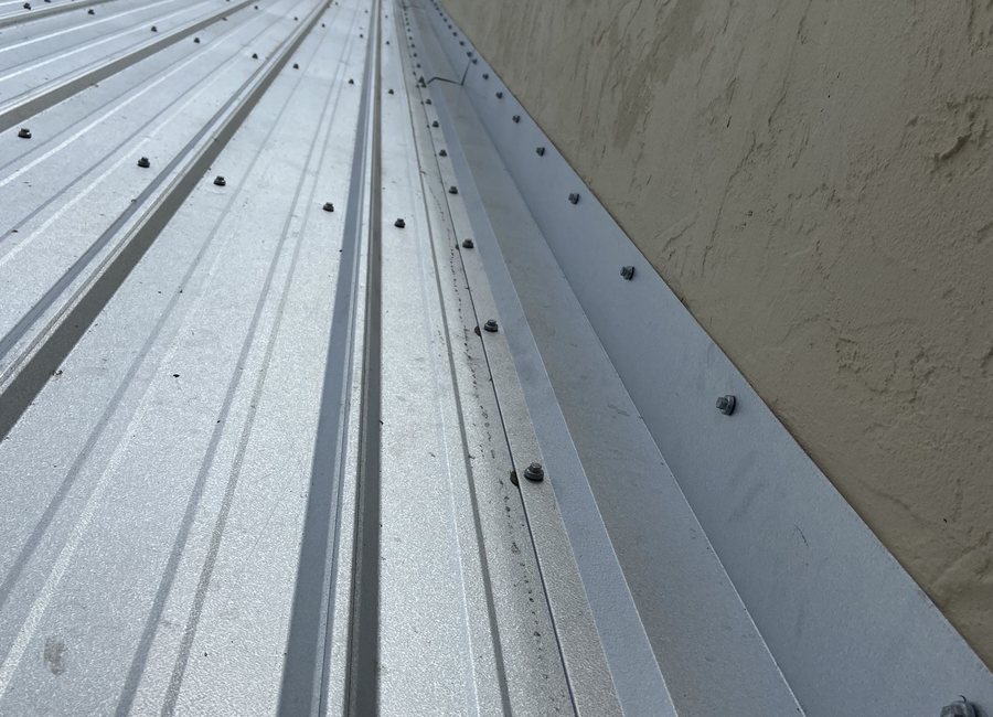 Metal roof detail from a Layfield Roofing and Construction project