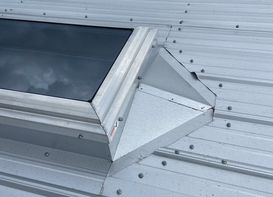 Metal roof detail from a Layfield Roofing and Construction project