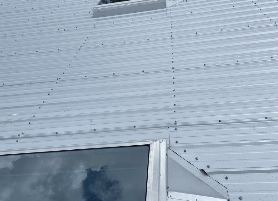 Metal roof detail from a Layfield Roofing and Construction project