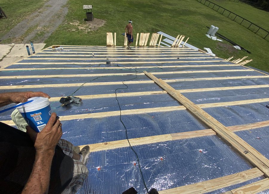 Metal roof project from a Layfield Roofing and Construction project