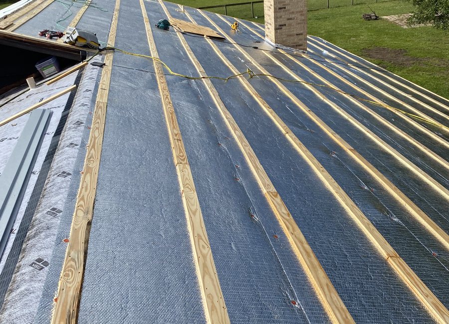 Metal roof project from a Layfield Roofing and Construction project