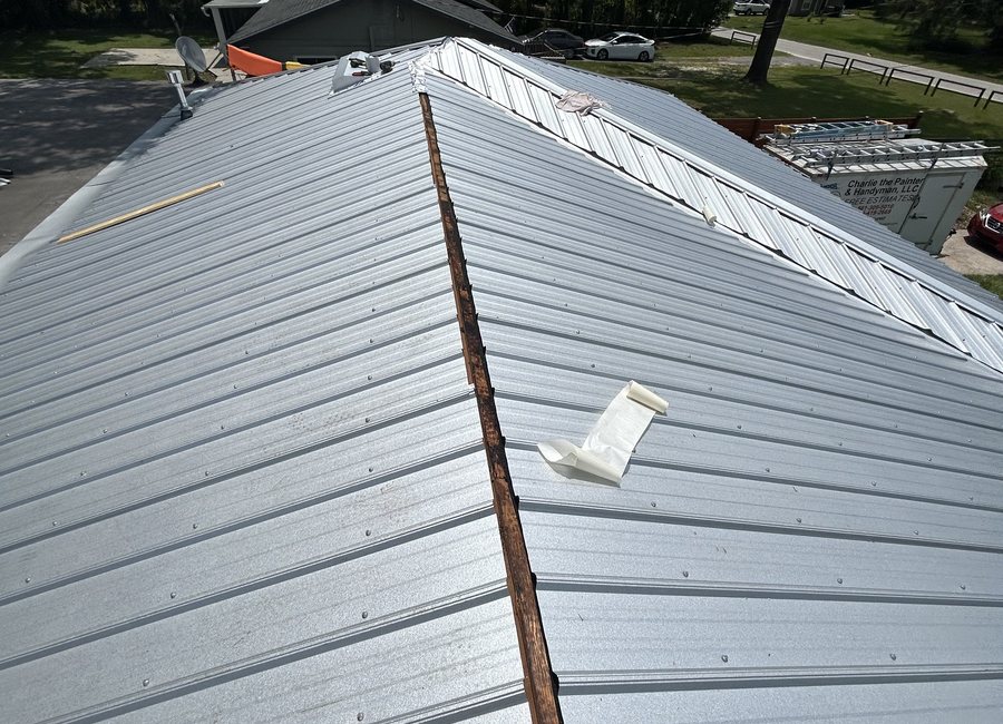 Metal roof detail from a Layfield Roofing and Construction project