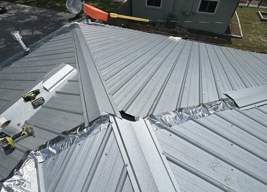 Metal roofing project photo - metal roof jobsite detail