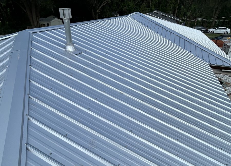 Metal roof detail from a Layfield Roofing and Construction project