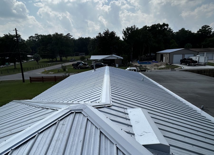 Metal roof detail from a Layfield Roofing and Construction project
