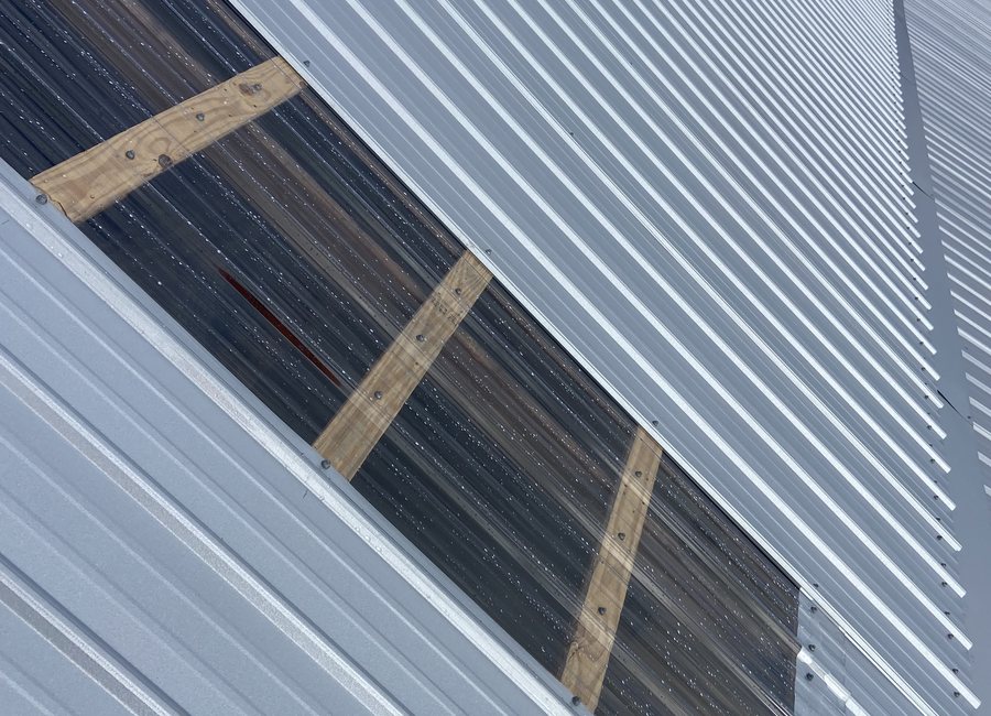 Metal roof finish from a Layfield Roofing and Construction project