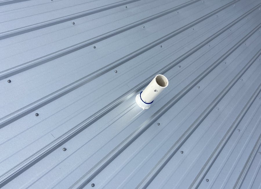 Metal roof finish from a Layfield Roofing and Construction project
