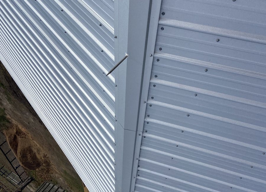 Metal roof finish from a Layfield Roofing and Construction project