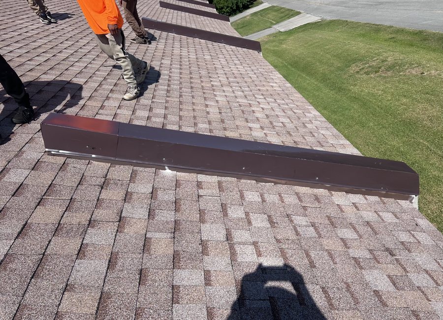 Metal roof progress from a Layfield Roofing and Construction project