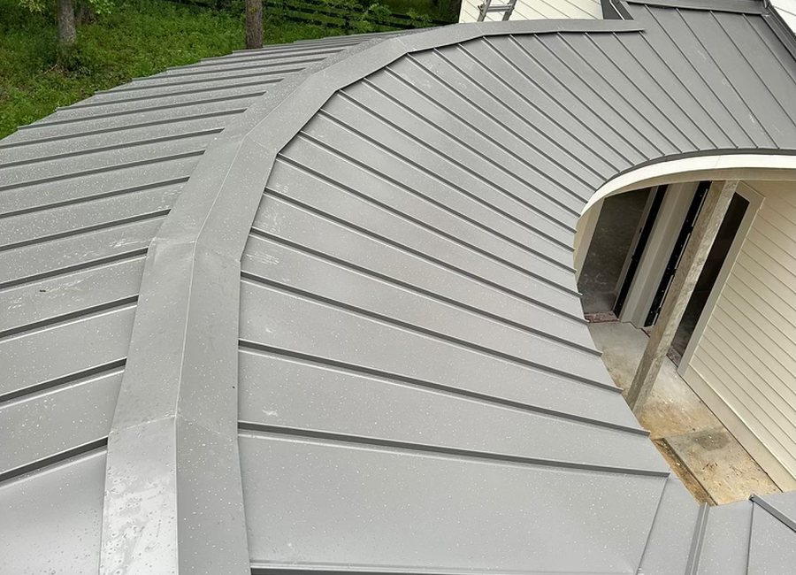 Metal roof detail from a Layfield Roofing and Construction project