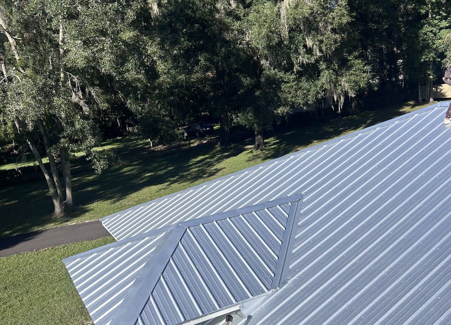 Metal roof detail from a Layfield Roofing and Construction project