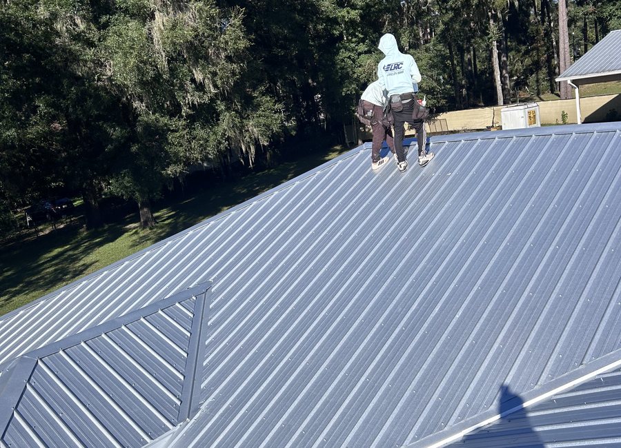 Metal roof detail from a Layfield Roofing and Construction project