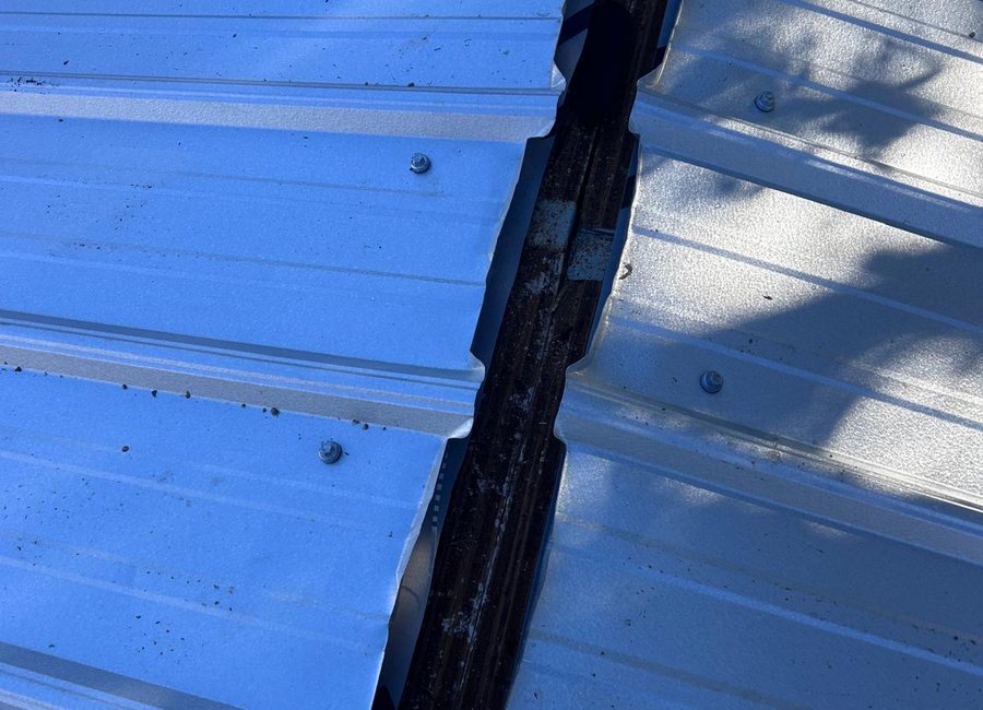 Metal roof progress from a Layfield Roofing and Construction project