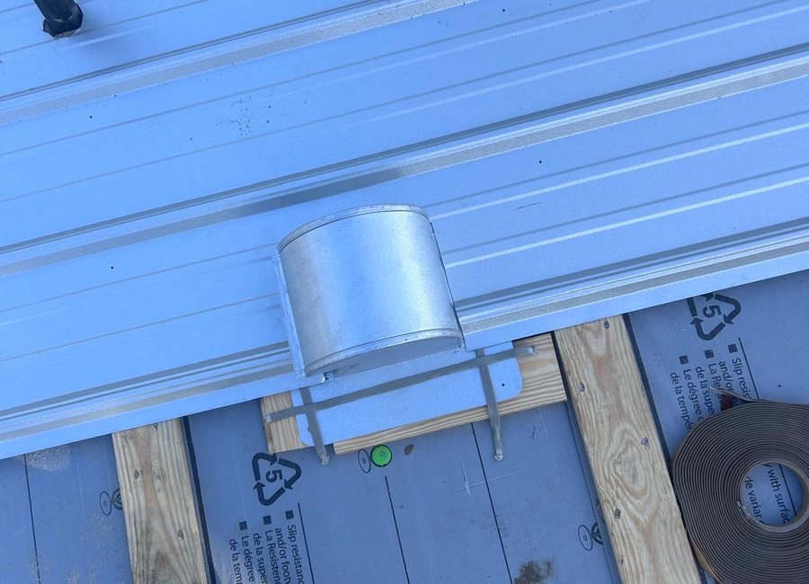 Metal roof progress from a Layfield Roofing and Construction project