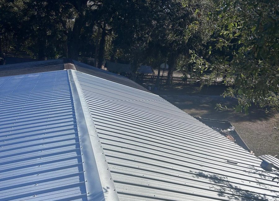 Metal roof progress from a Layfield Roofing and Construction project