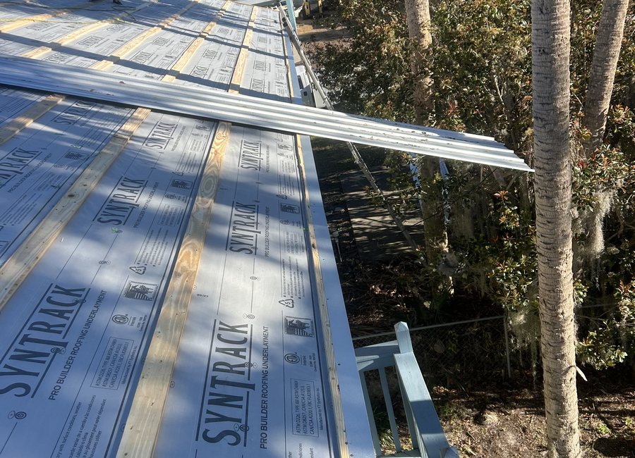 Metal roof project from a Layfield Roofing and Construction project