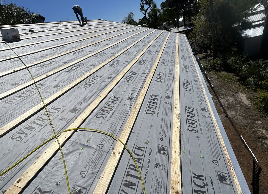 Metal roof project from a Layfield Roofing and Construction project