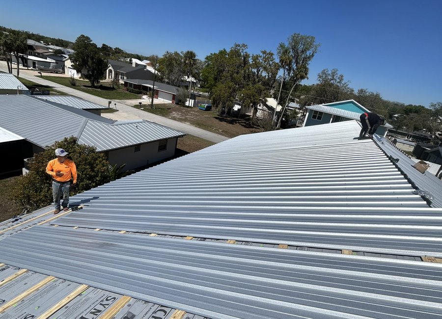 Metal roof project from a Layfield Roofing and Construction project