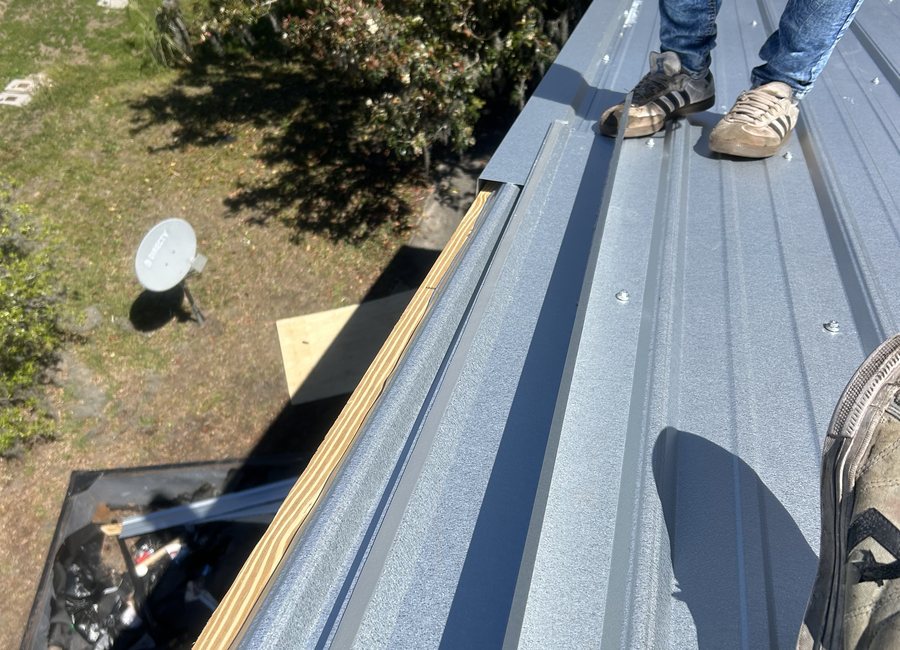 Metal roof project from a Layfield Roofing and Construction project