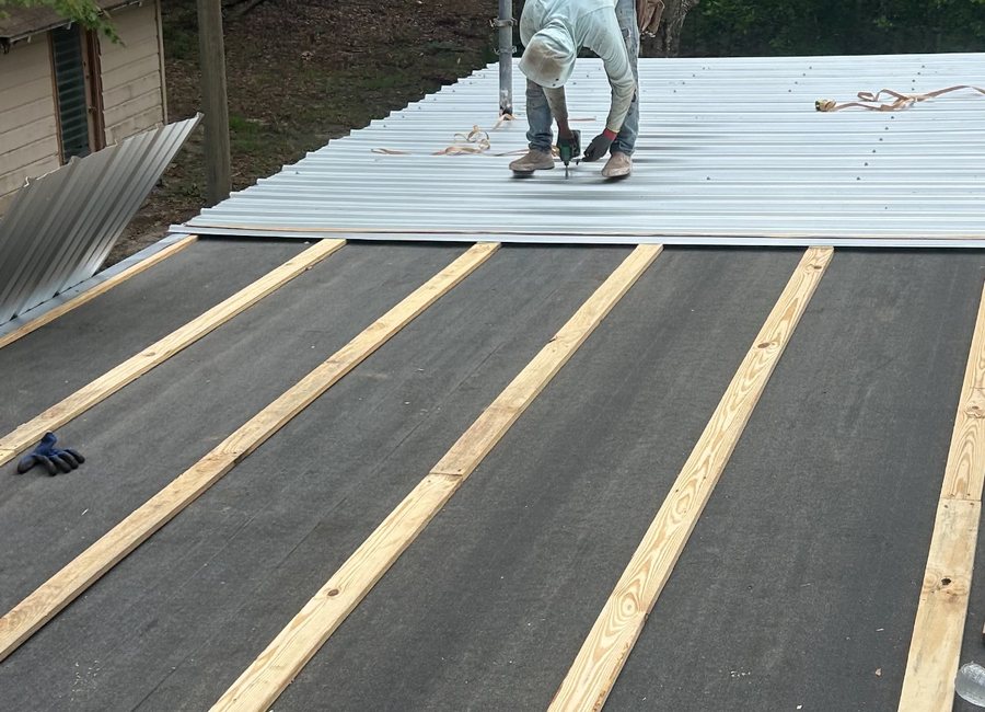 Metal roof detail from a Layfield Roofing and Construction project