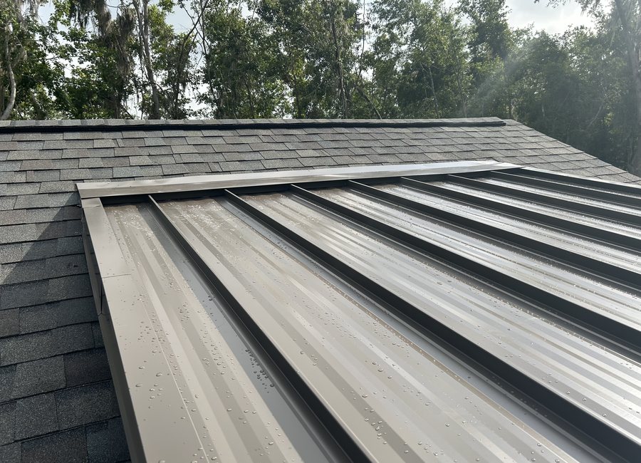 Finished metal roof from a Layfield Roofing and Construction project