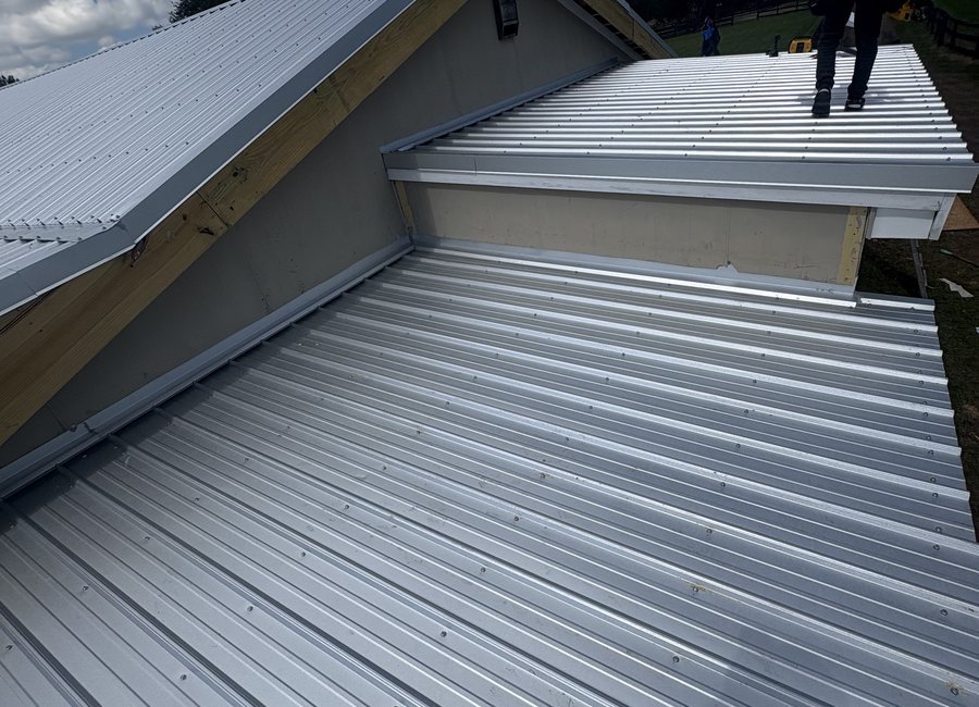 Metal roof project from a Layfield Roofing and Construction project
