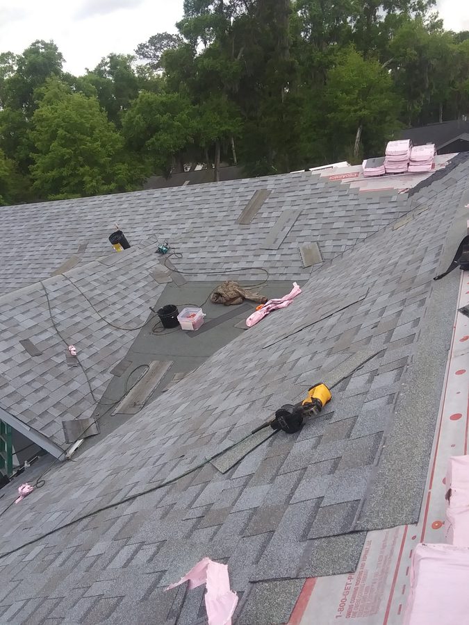 Shingle roofing project photo - shingle roof work in progress