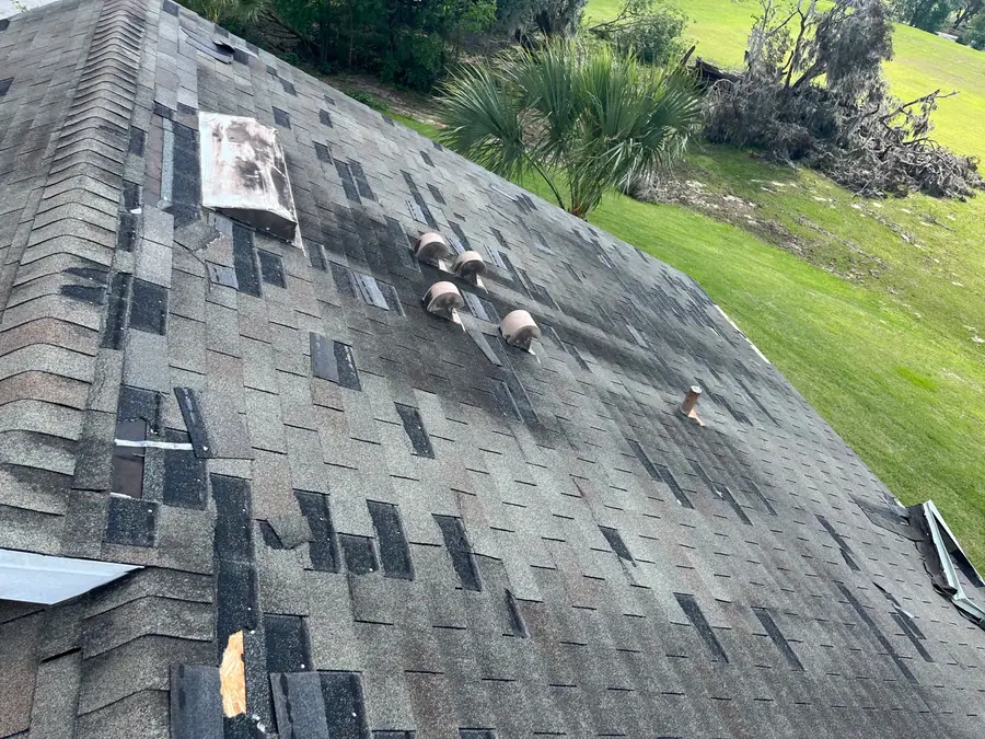 Emergency roof repair patches after storm damage